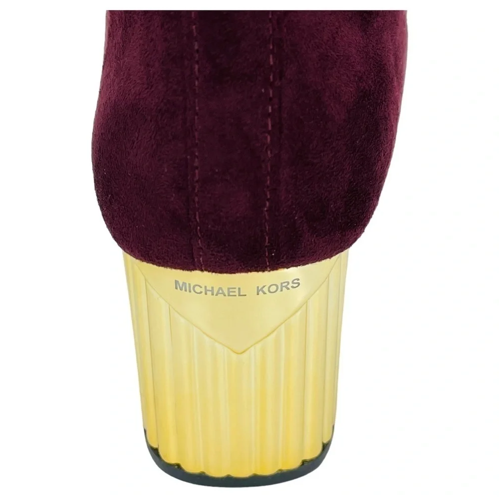 Michael Kors Porter Mid Shaft Merlot Microsuede Womens Ankle Boots Size 7.5M